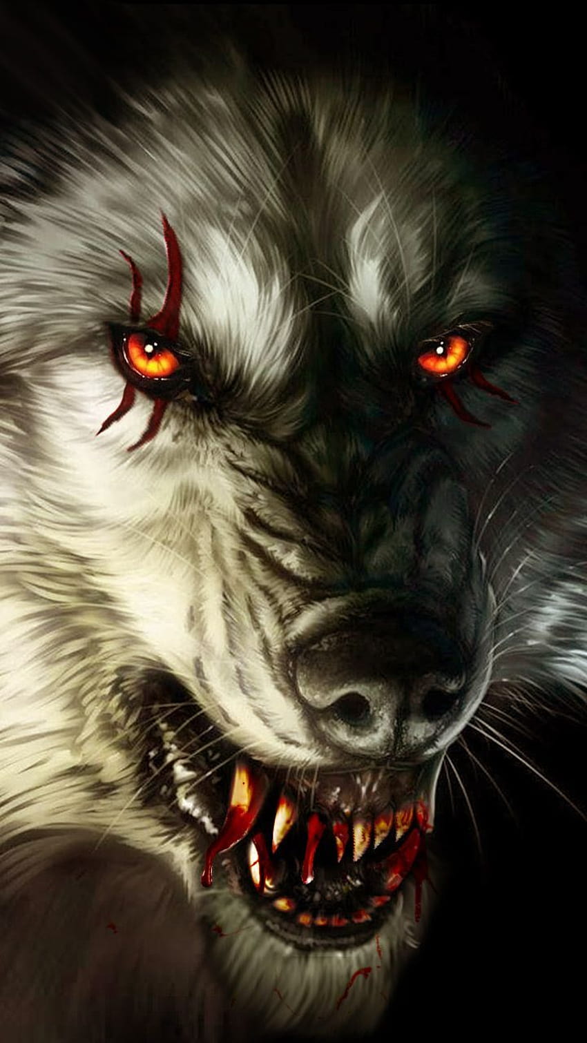 Creepy Wolf, scary wolves HD phone wallpaper