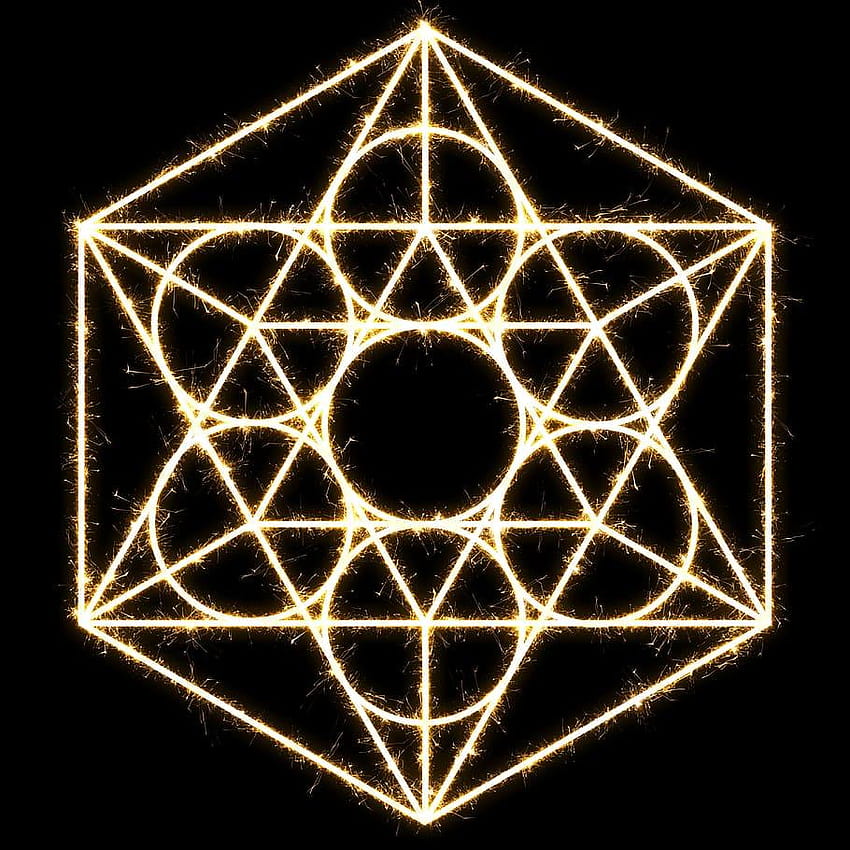 : six edges symbol illustration, sacred geometry, spiritual serenity HD phone wallpaper