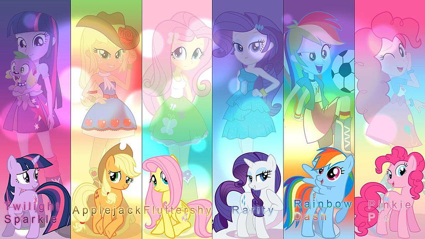 Mane six Equestria Girls by IIThunderboltII, my little pony equestria girls HD wallpaper
