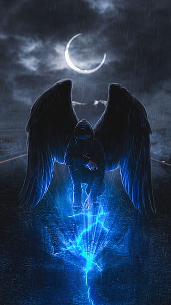 Angel Devil black blue love HD phone wallpaper  Peakpx