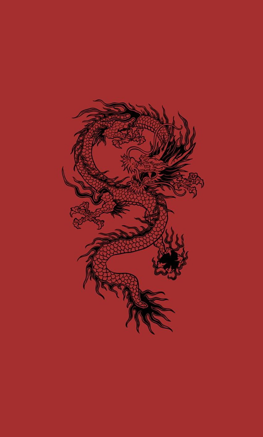 esthétique du dragon rouge Fond d'écran de téléphone HD