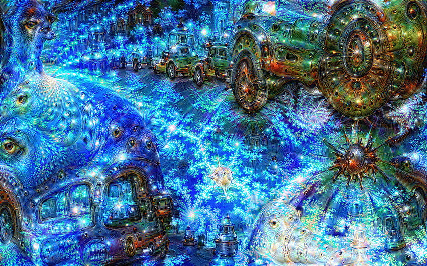 I feed DeepDream a fractal and this happened : deepdream, deep learning HD wallpaper