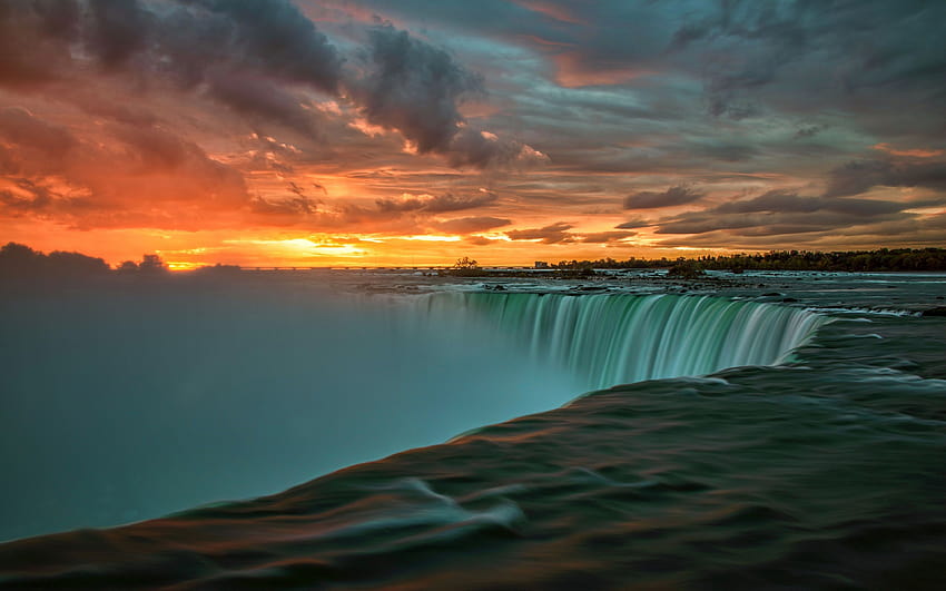 Niagara Falls In Canada Sunset Landscape Nature Ultra HD wallpaper
