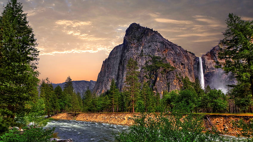 Yosemite, , forest, OSX, waterfall, apple, mountains, Nature, yosemite national park HD wallpaper