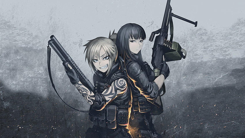 original characters Anime Anime girls Gun School uniform HD Wallpapers   Desktop and Mobile Images  Photos