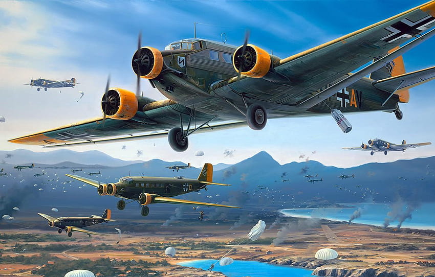 Junkers, askeri nakliye uçağı, motor, Ju 52, The HD duvar kağıdı