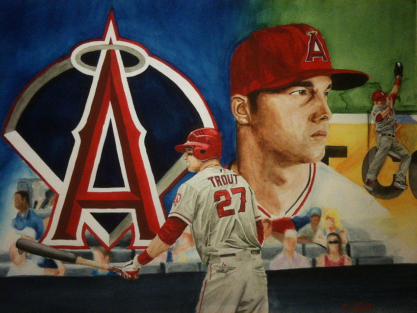 Download Los Angeles Angels 27 Mike Trout Wallpaper  Wallpaperscom