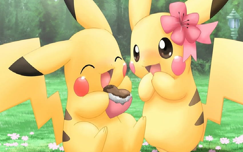 7 Cute Pikachu, pikacku eating HD wallpaper
