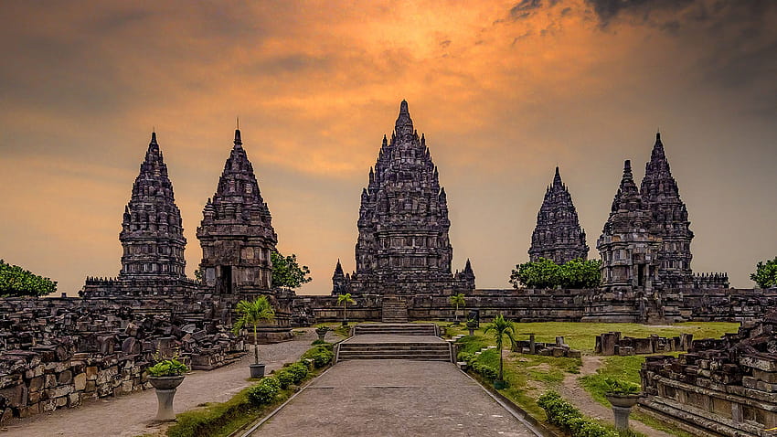 インドネシア プランバナン寺院 ジョグジャカルタ寺院 都市 2560x1440 高画質の壁紙