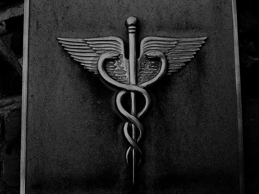 Медицински символ Кадуцей, лекарски знак HD тапет