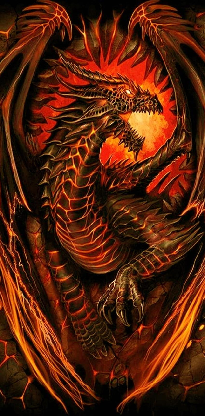 Пламен дракон от Dragosdomini HD тапет за телефон