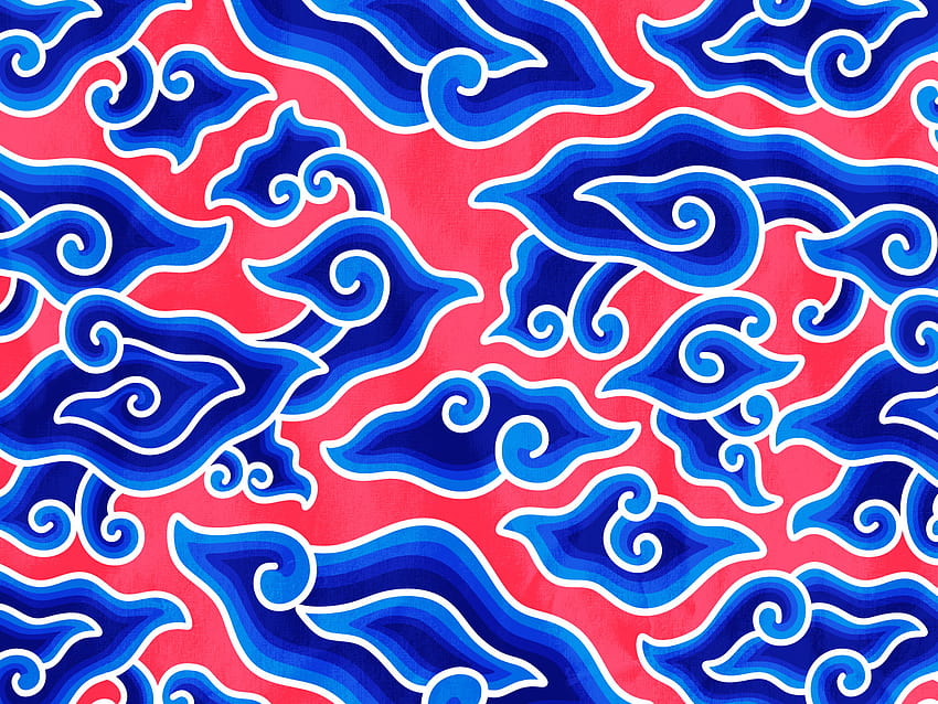 Blue Red Megamendung Batik Vector Pattern 665570 Vector Art at Vecteezy, mega mendung HD wallpaper