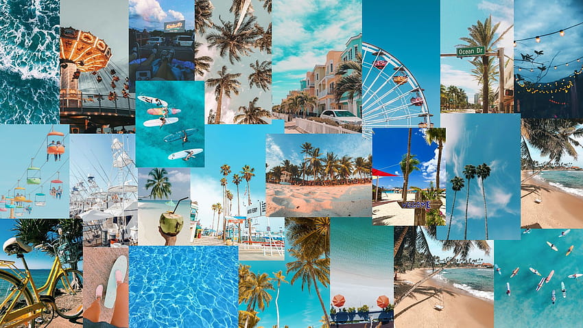 Aesthetic Summer Collages Desktop Hd Wallpaper 4k For Pc - Wallpaperforu