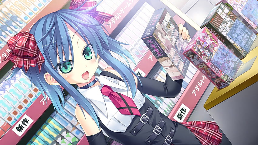Aoba Mami Rambut Biru Permainan Cg Mata Hijau Loli Otama Otaku Wallpaper HD