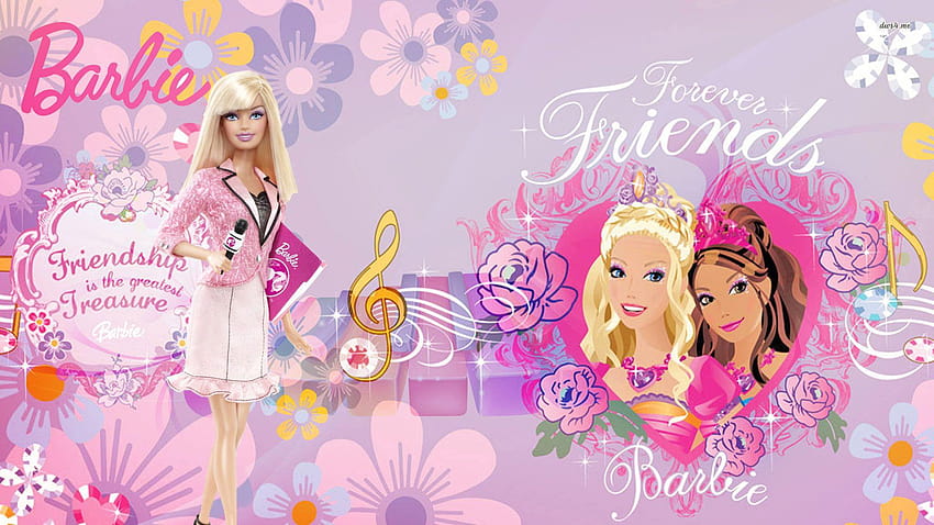 2 Barbie, logo Barbie Tapeta HD