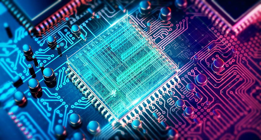 Circuit board. Electronic computer hardware technology. Motherboard, background hardware HD wallpaper