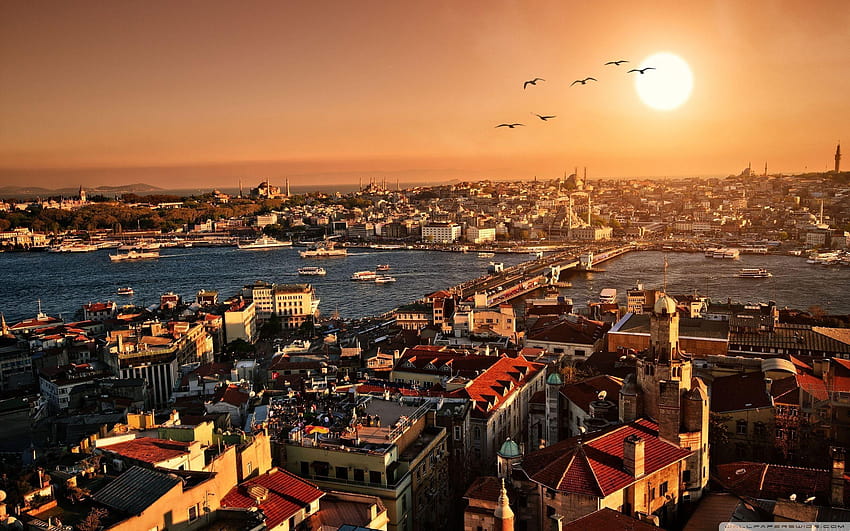 イスタンブールと背景、トルコ 高画質の壁紙