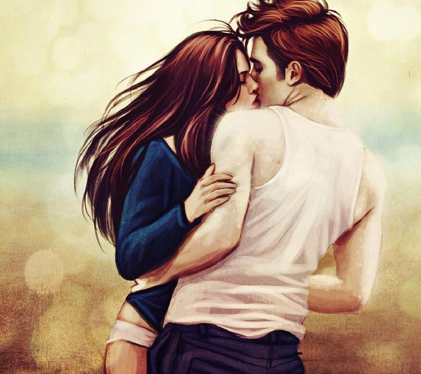 Edward y Bella, parejas de anime besándose fondo de pantalla | Pxfuel
