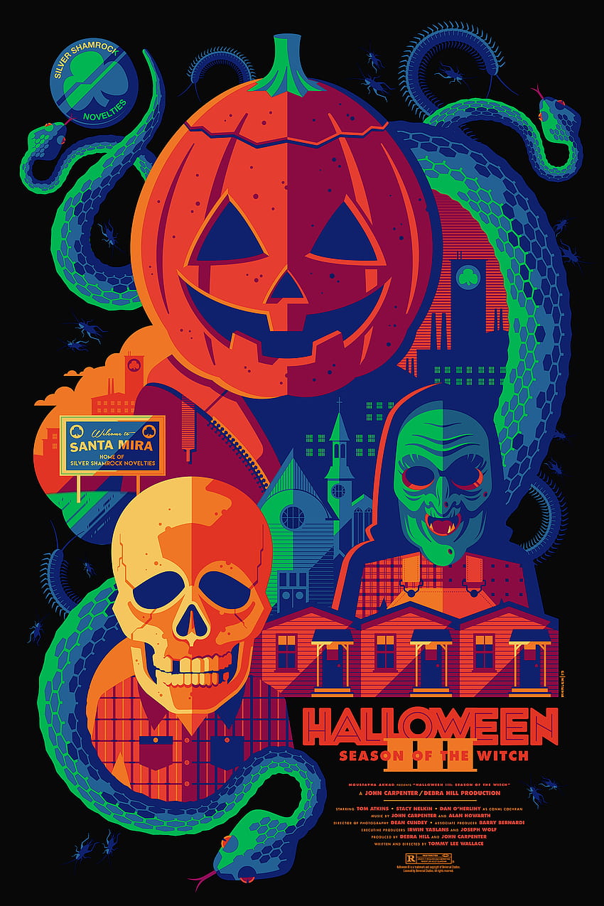 Halloween III: Season Of The Witch Variant โดย Tom Whalen ฮาโลวีน iii ฤดูกาลของแม่มด วอลล์เปเปอร์โทรศัพท์ HD