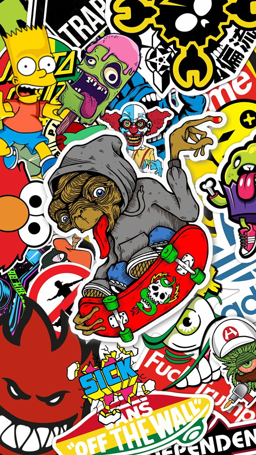 Skate Sticker, cute stickers HD phone wallpaper