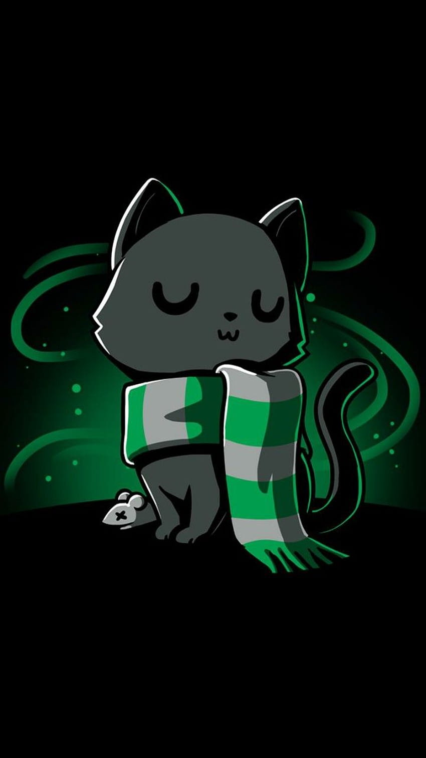 Cute Slytherin, harry potter cat HD phone wallpaper