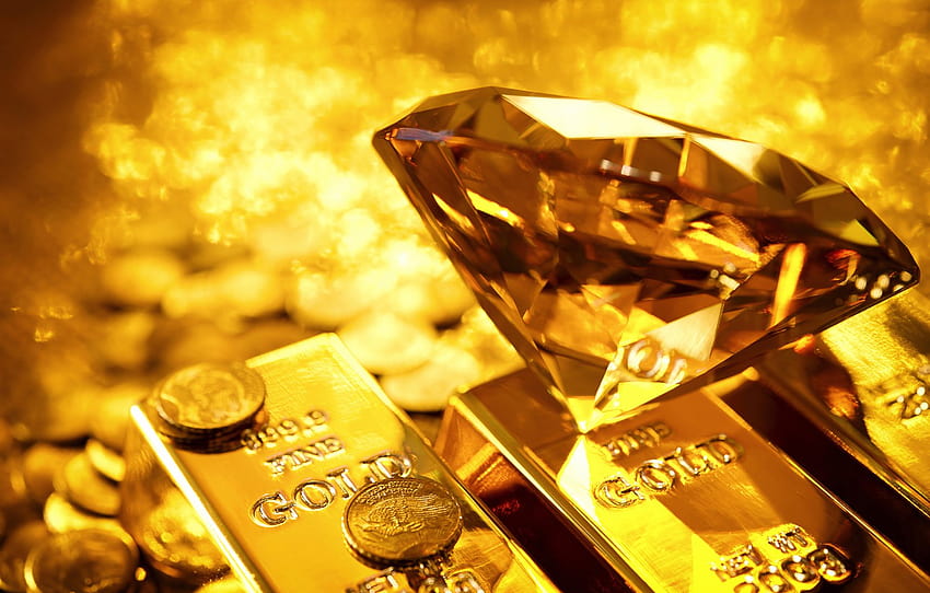 gold, diamant, münzen, abschnitt макро, golddiamant HD-Hintergrundbild
