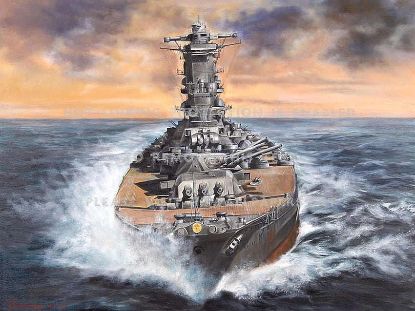 ijn yamato ww2 corazzata mare barche Sfondo HD