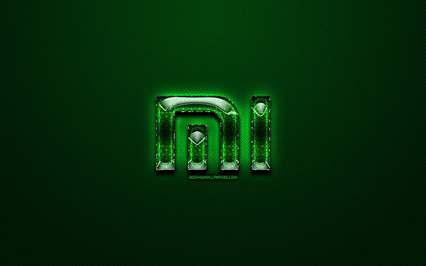 Xiaomiの緑のロゴ、緑のヴィンテージ、 高画質の壁紙