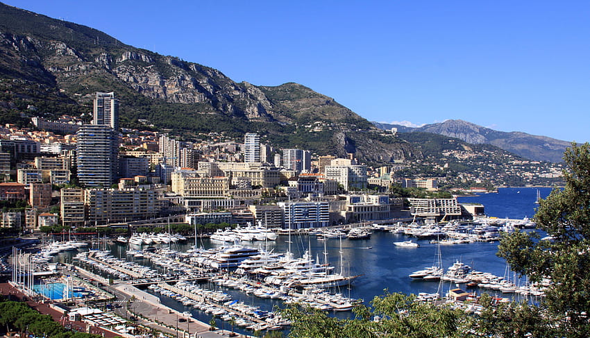Port on city backgrounds in Monte Carlo, France and HD wallpaper