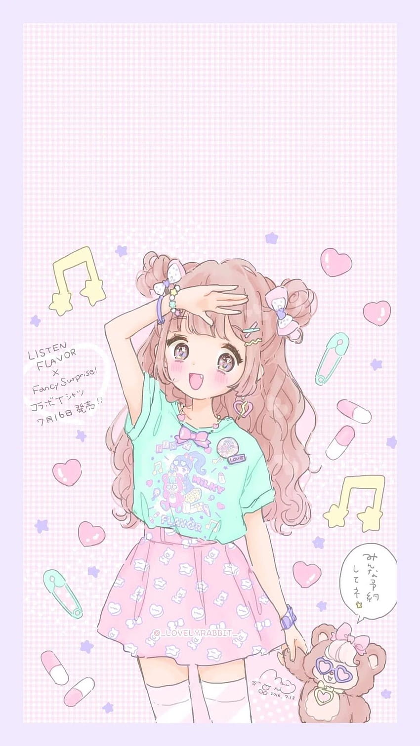 New Cartoon Girl For Mobile Pinterest Cute Pink Girly Anime Hd Phone Wallpaper Pxfuel