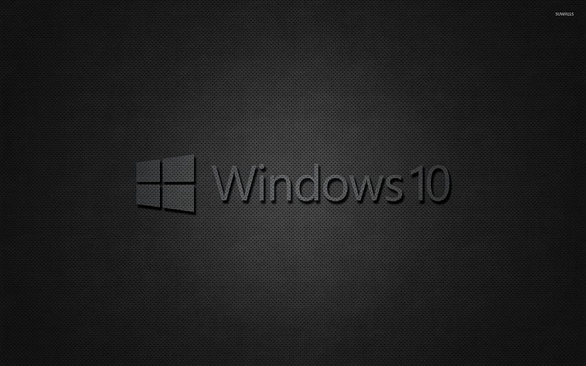 โลโก้ข้อความโปร่งใสของ Windows 10 บนสีดำ, Windows 10 สีดำ วอลล์เปเปอร์ HD