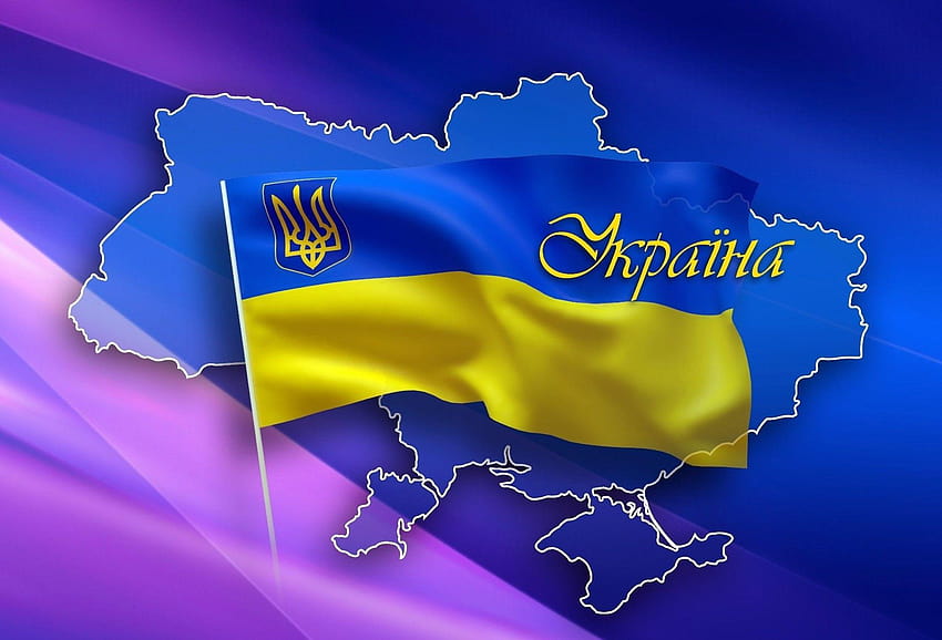 Карта на Украйна и украинско знаме. Android за HD тапет