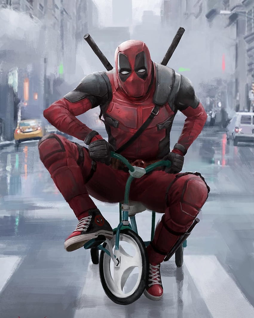 Joseph Qiu no Instagram: “DeadPool riding a tricycle on NYC street, something silly for a laugh. DeadPool fana… HD phone wallpaper