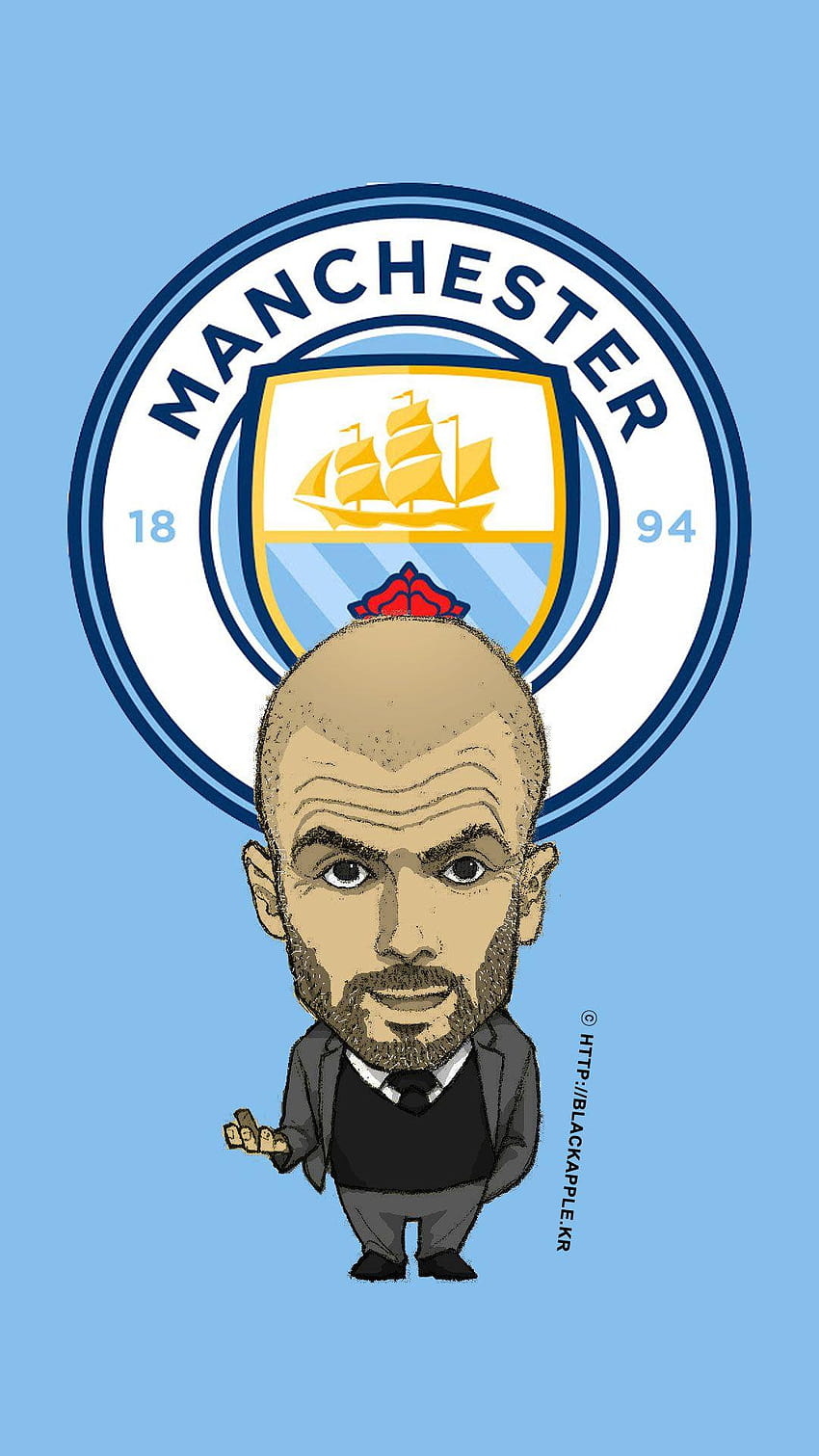Manchester City Novo técnico Pep Guardiola Fan Art  Papel de parede de celular HD