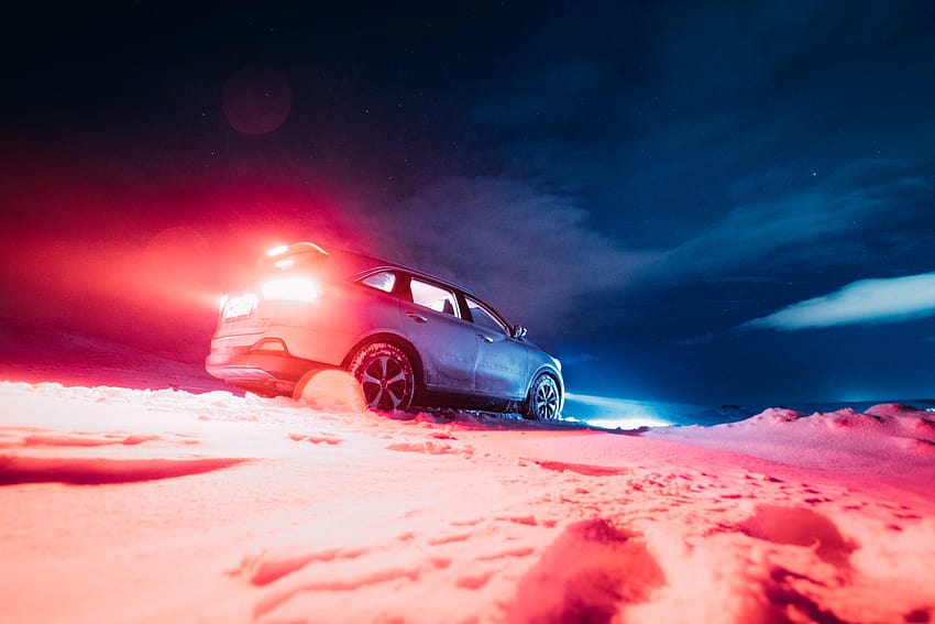 : snow, red, sky, automotive design, zing, compact car, hatchback, world rally championship, landscape, automotive lighting, subcompact car, city car, hot hatch, rolling, winter storm, hybrid vehicle 5472x3648 HD wallpaper