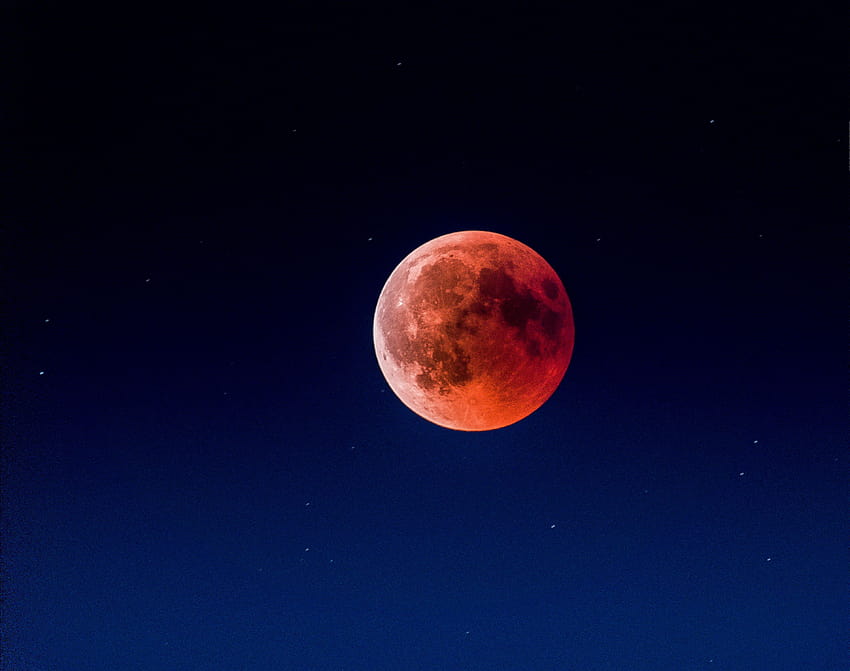พื้นหลังพระจันทร์สีแดง คราสมหัศจรรย์ วอลล์เปเปอร์ HD