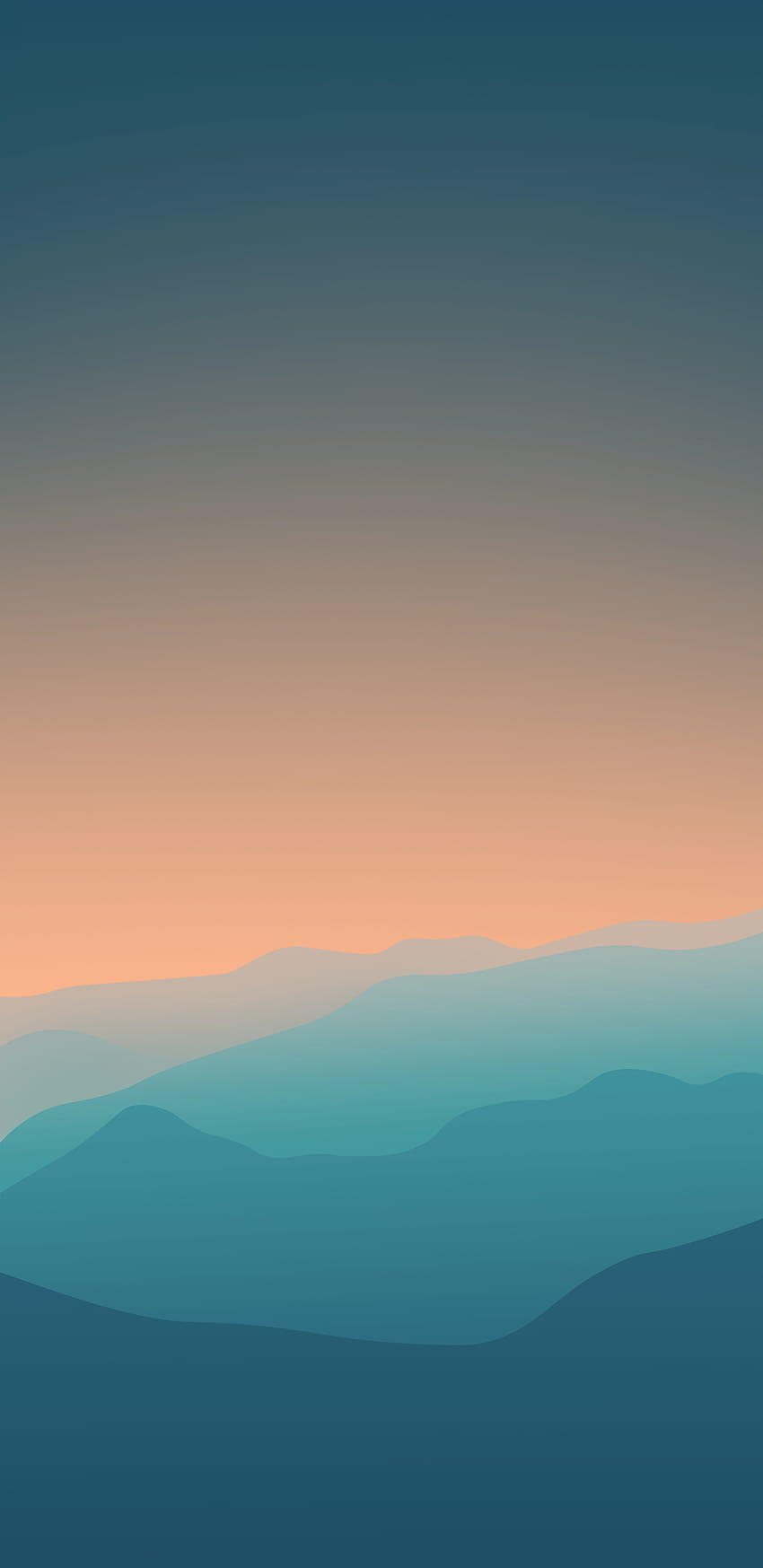 de la semana: teléfono de montañas al atardecer, montañas naranjas y azules fondo de pantalla del teléfono
