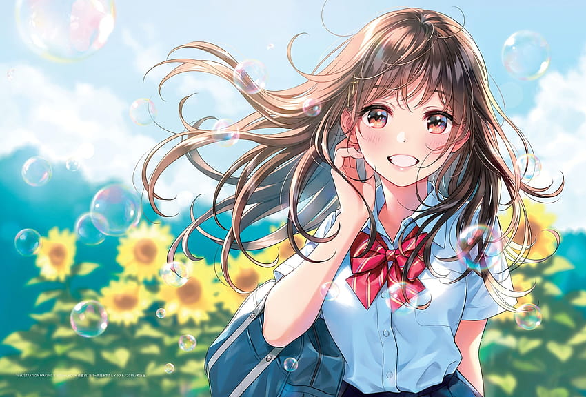 Anime girl smiling bright cute Anime HD wallpaper  Peakpx
