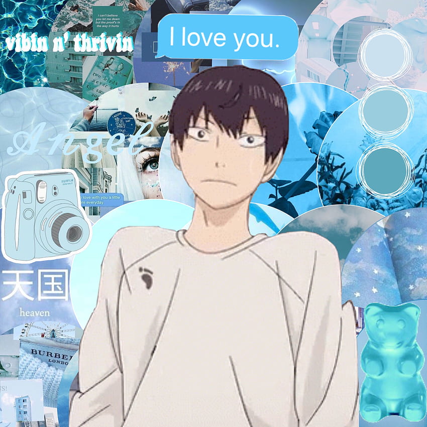 Anime : Blue Anime Aesthetic Kageyama, blue hearts manga HD phone wallpaper