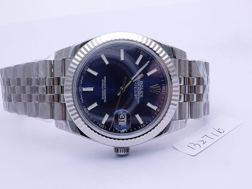 DATEJUST 41 126334 SS REF 1:1 BEST EDITION BLUE DIAL STICK MARKERS, ice blue dial rolex HD wallpaper