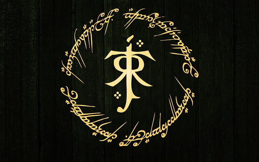 Tolkien Symbol with the prophecy, jrr tolkien symbol HD wallpaper