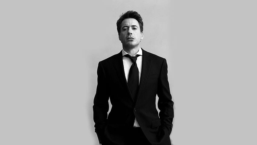 men, Robert Downey Jr., Monochrome, Suits, Tie / and Mobile &, men suits HD wallpaper
