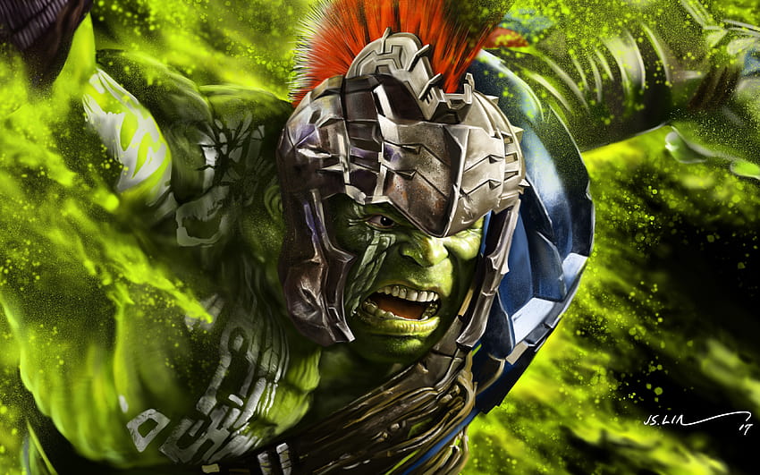 Hulk, superheroes, art, Tor Ragnarok with resolution 3840x2400. High Quality, hulk art HD wallpaper