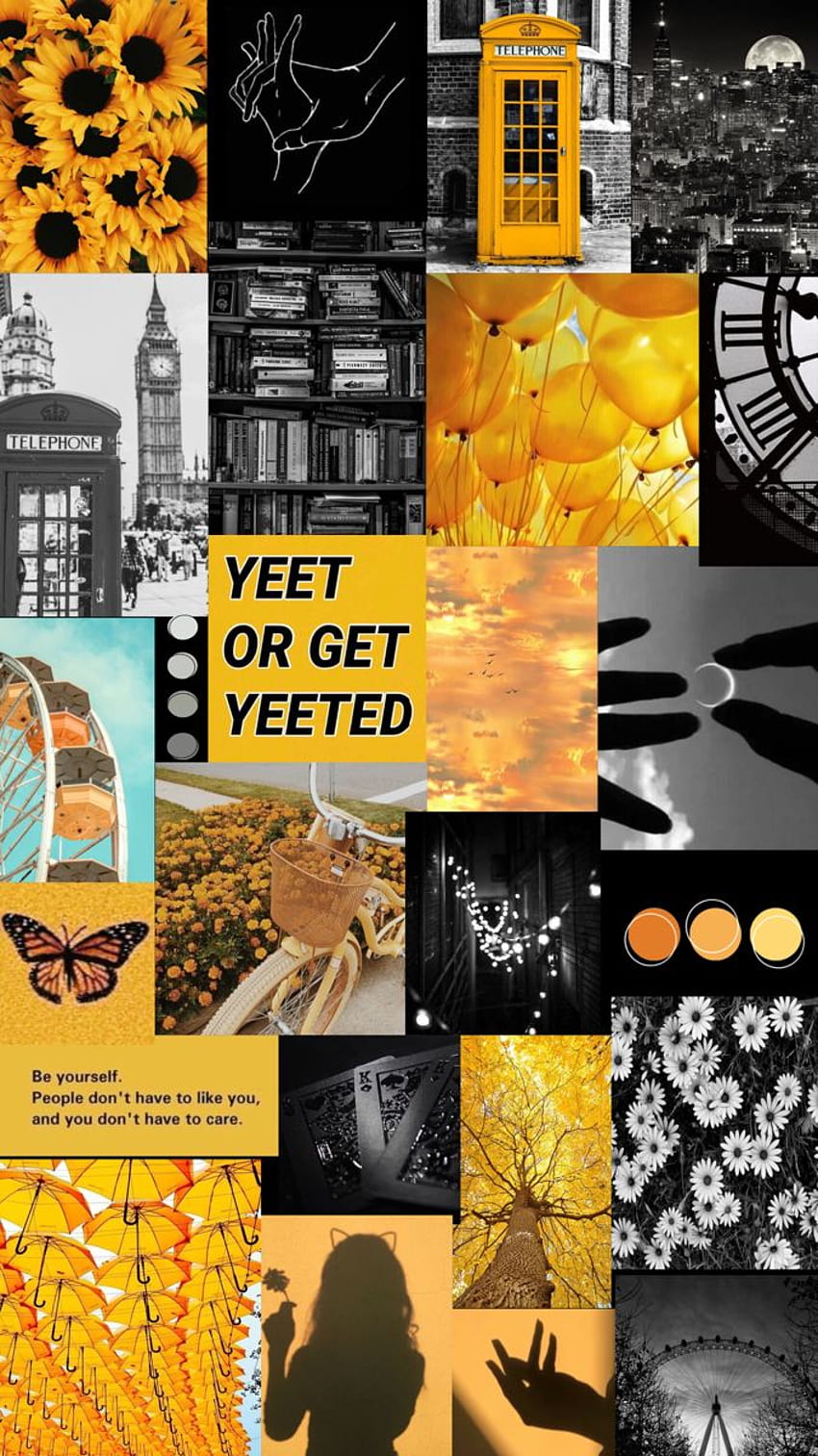 Yellow and black aesthetic moodboard HD phone wallpaper | Pxfuel