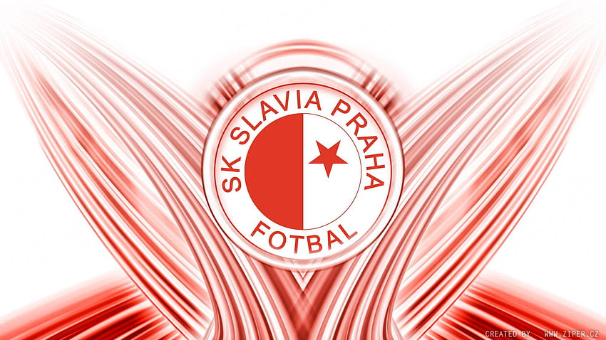 Download wallpapers SK Slavia Praha, 4k, logo, material design