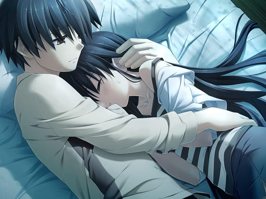 Pin auf anime couples <3, anime girl and boy bed HD-Hintergrundbild