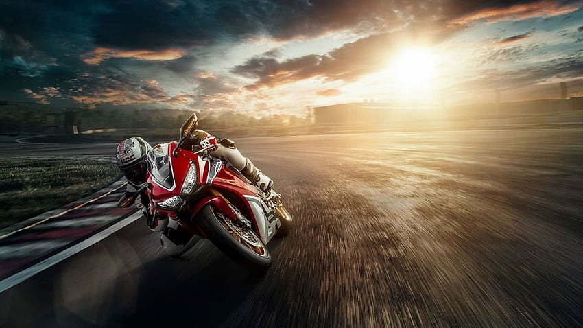 1366x768 Honda Motocykl Tor wyścigowy Rozdzielczość 1366x768, motocykl torowy Tapeta HD
