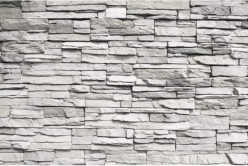 Compre Grande – Parede de pedra branca – Decoração Moderna realista Revestimento de parede de pedra Estilo rústico Decoração de alvenaria Mural de parede papel de parede HD