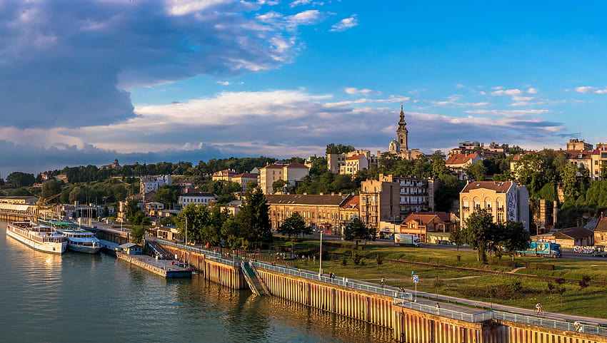 Serbia Belgrade Sky Berth Rivers Cities Houses 4420x2500 Wallpaper HD