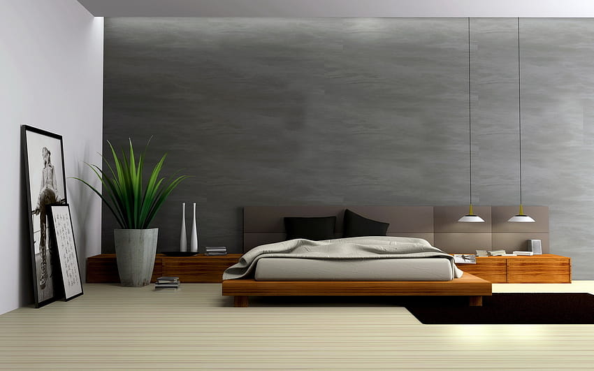 kamar tidur, Tempat tidur, Arsitektur, Interior, Desain / dan Latar Belakang Seluler Wallpaper HD